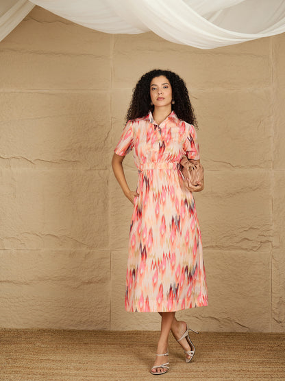 FIT & FLARE MIDI DRESS