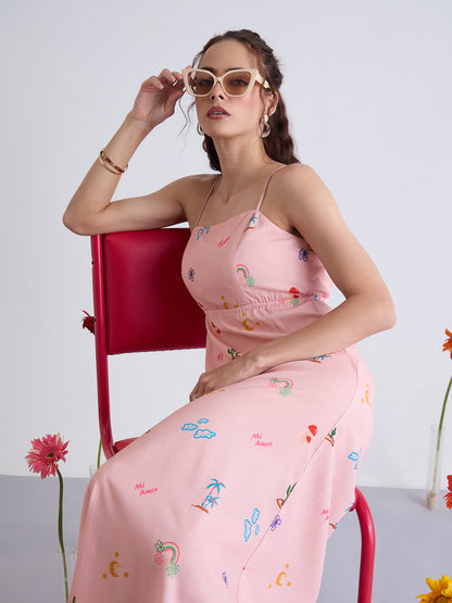 Lily Back Tie Midi Dress