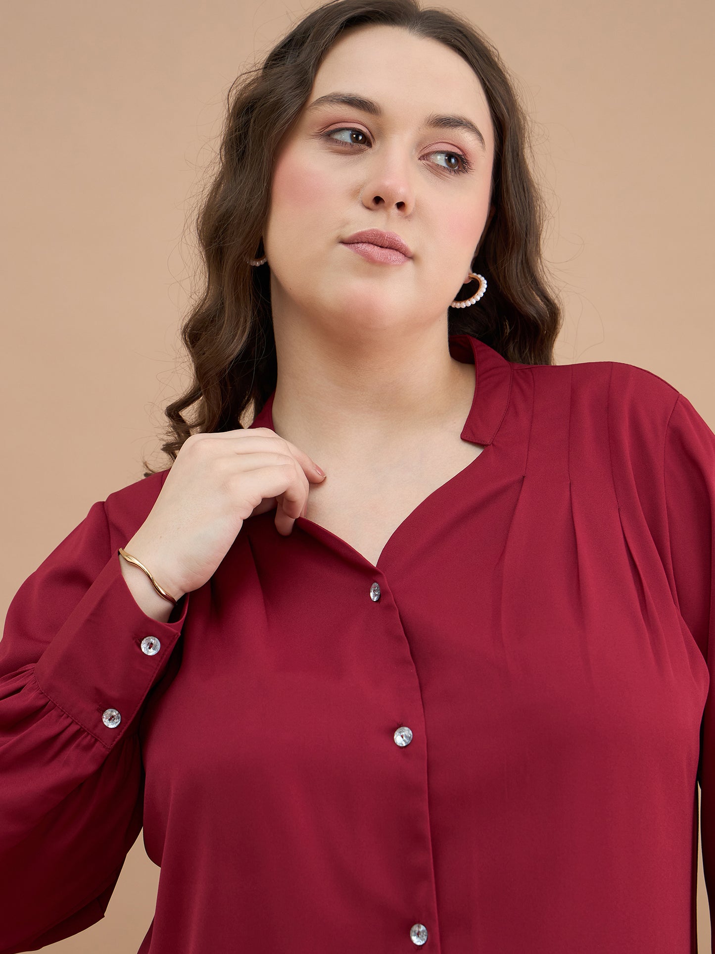 Solid Button Down Shirt