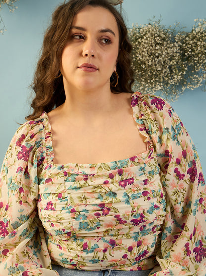 Bishop Sleeve Ruched Top