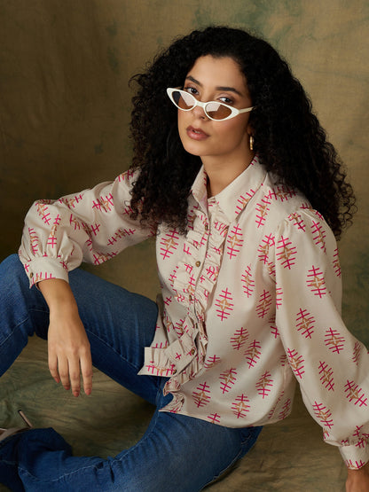 Long Sleeve Frill Shirt