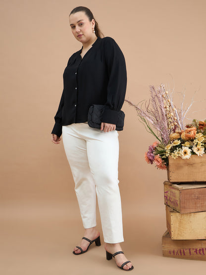 Solid Button Down Shirt