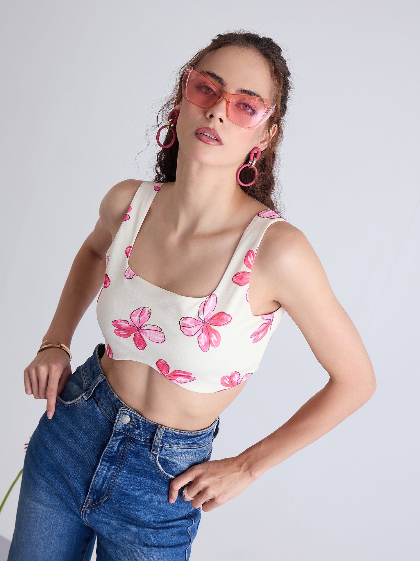 Asymmetrical Hem Bustier Top