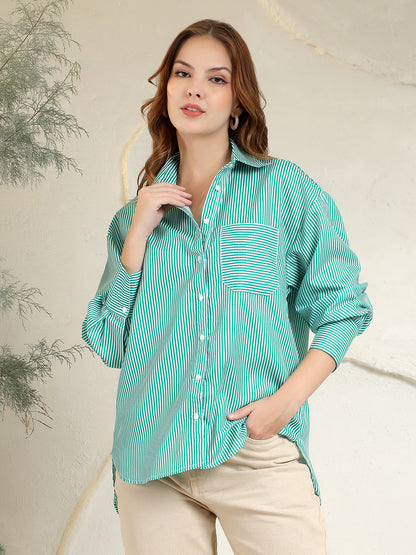 LONGLINE LINEN SHIRT