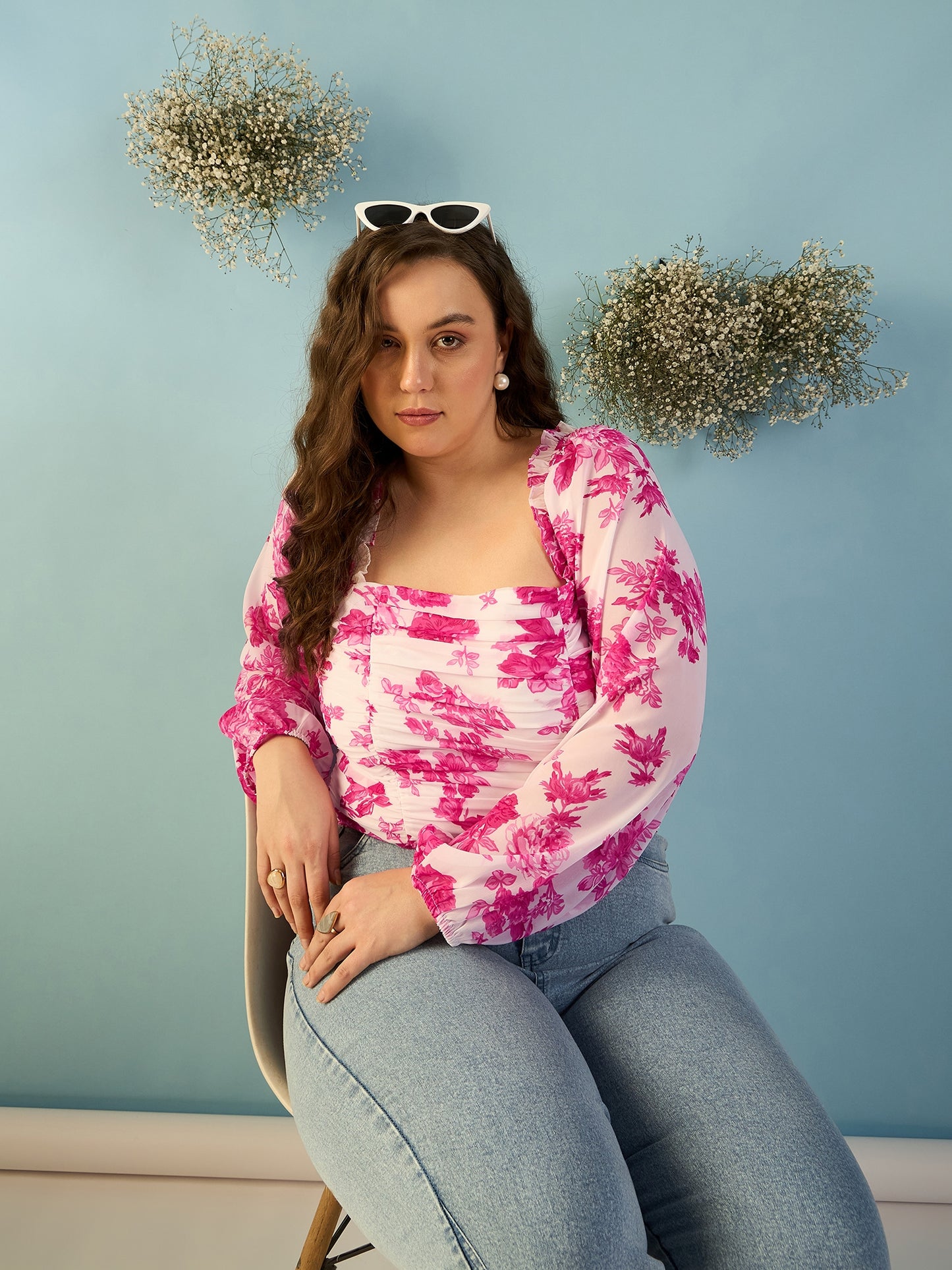 Bishop Sleeve Ruched Top