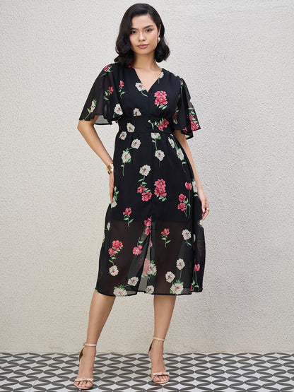 FLORAL MIDI DRESS