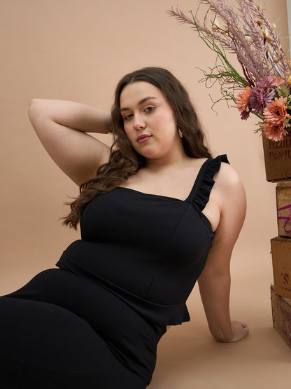 Ruffles Strap Peplum Top