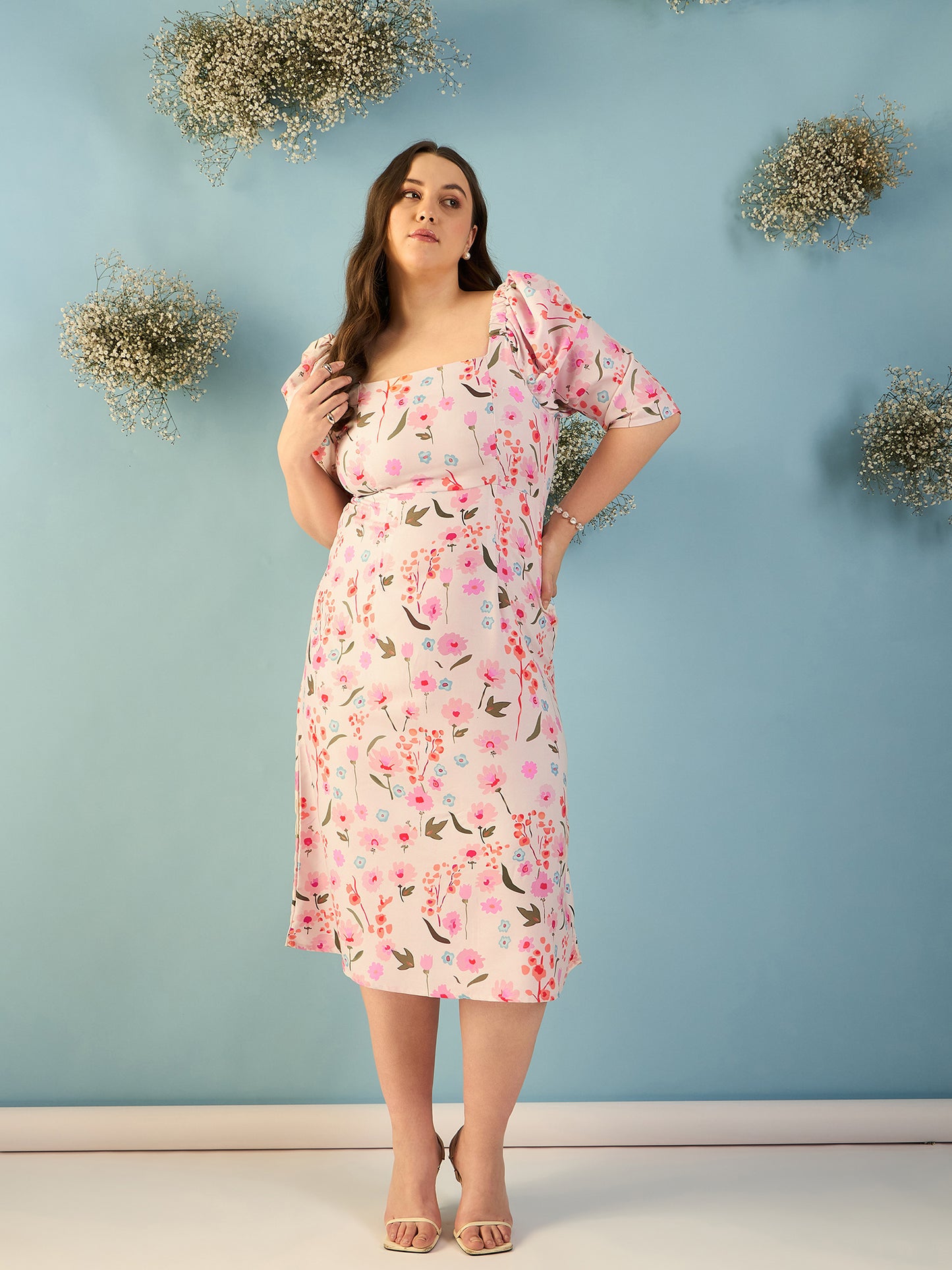 Puff Sleeves A-line Dress