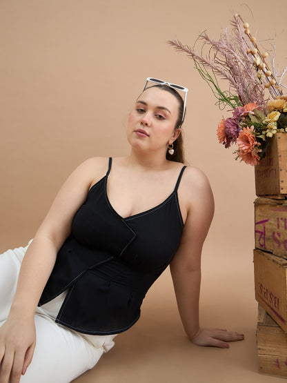 Asymmetrical Hem Peplum Top