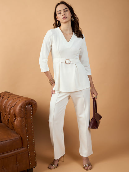 Solid Peplum Co-ords