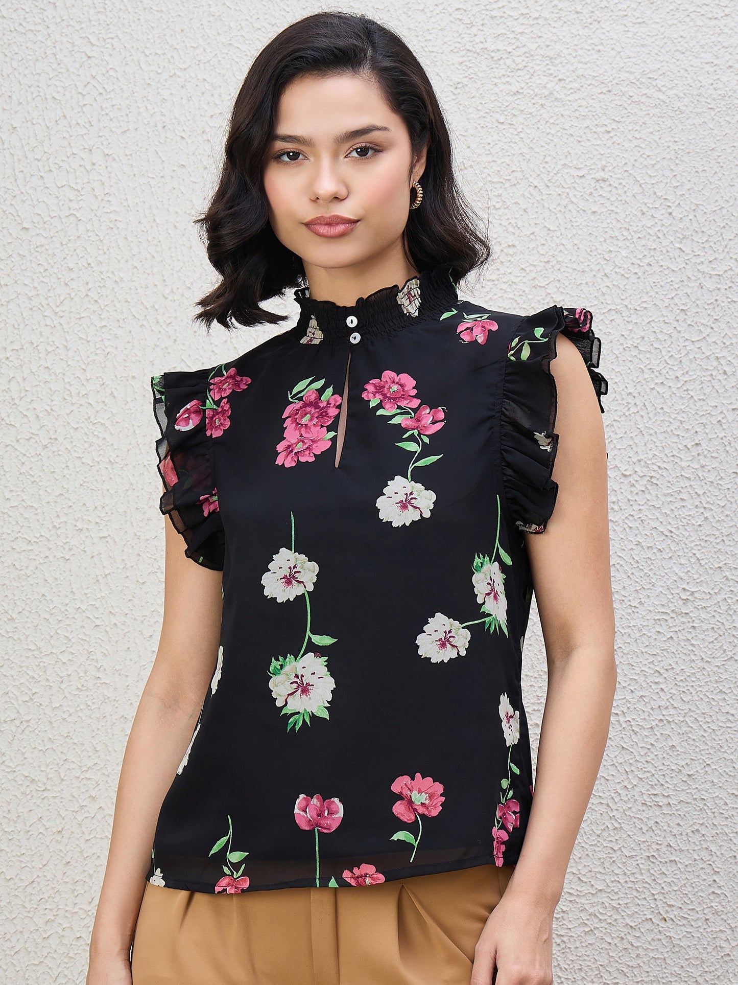 FLORAL FLOUNCE TOP