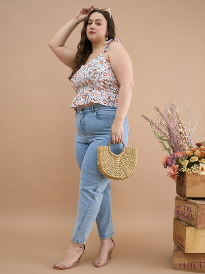 Ruffles Strap Peplum Top