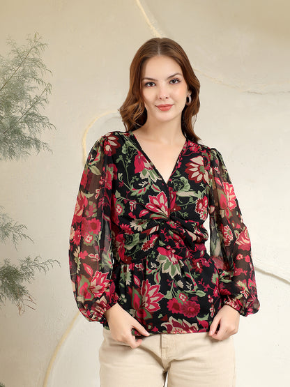 Twist Detail Long Sleeve Blouse