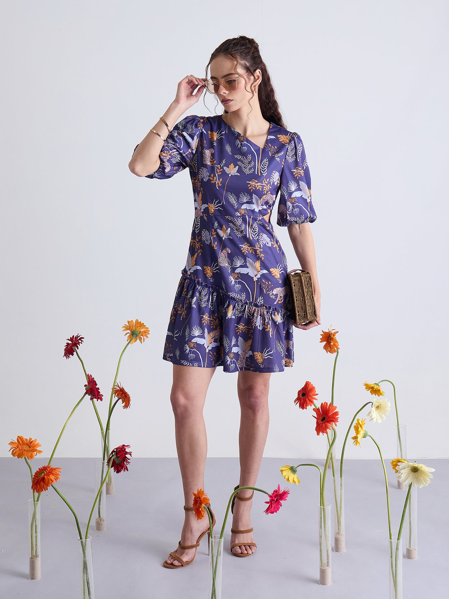 Asymmetrical Neckline Dress