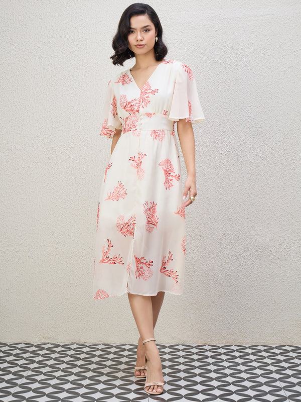 Kibo Women Western Wear Off White Dresses