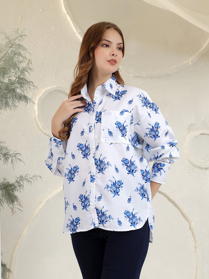 LONGLINE LINEN SHIRT