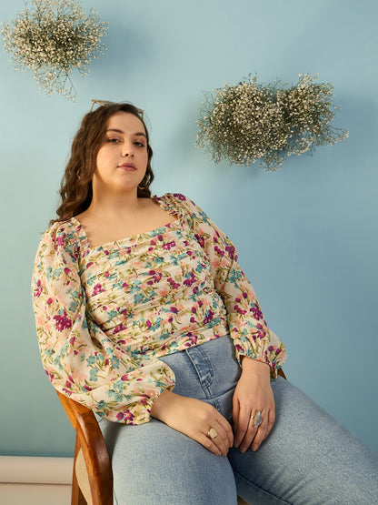 Bishop Sleeve Ruched Top