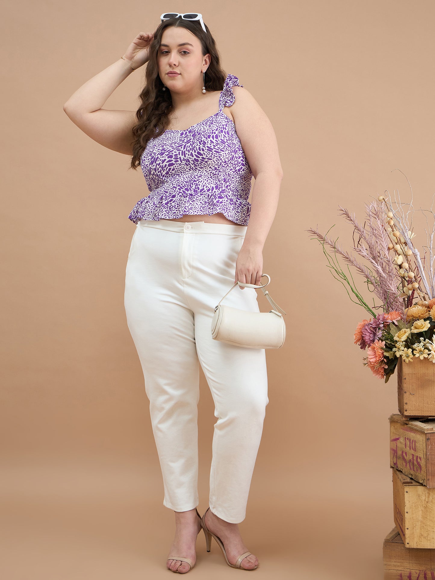 Ruffles Strap Peplum Top