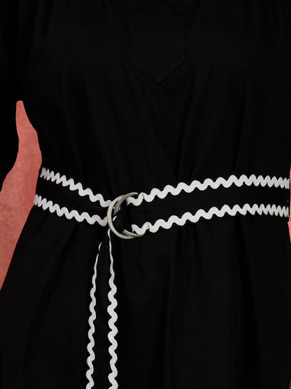 Lace Trim Midi Length Dress