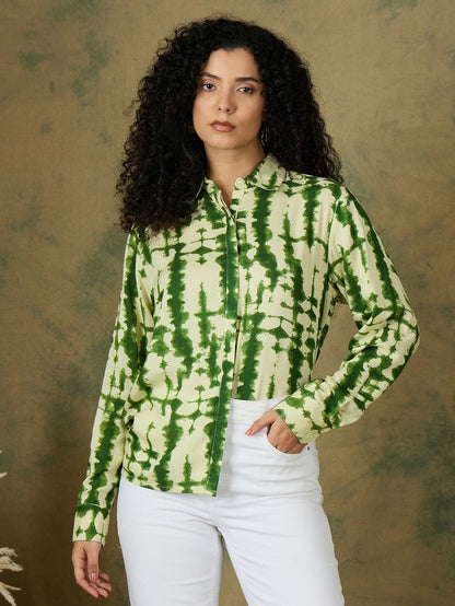 Comfort Fit Floral Printed Spread Collar Casual Shirt