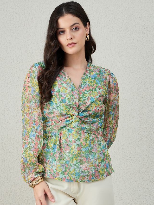 Twist Detail Long Sleeve Blouse