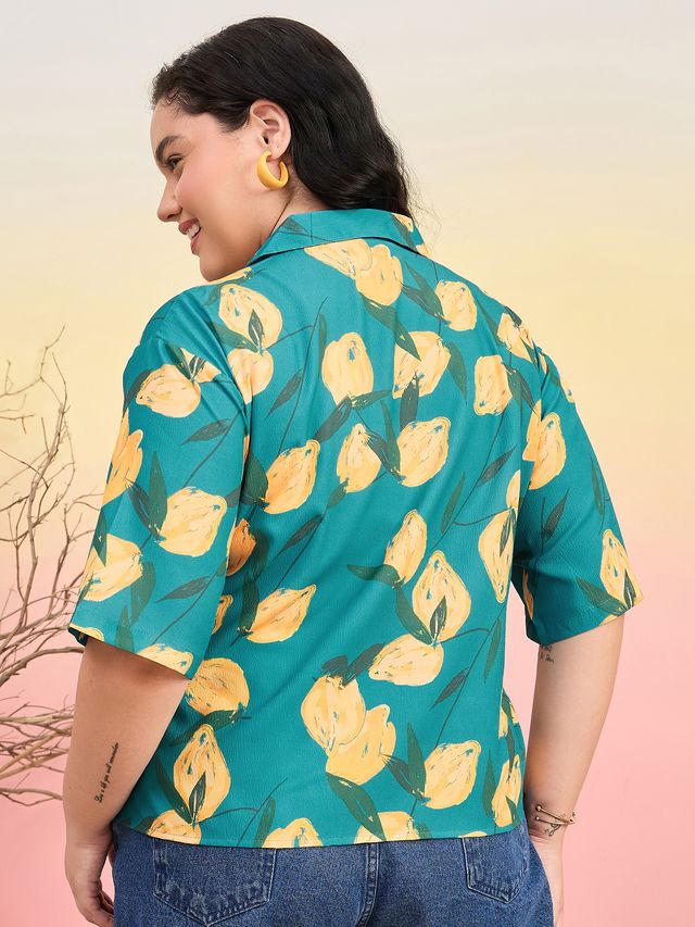 Relaxed Fit Cuban Collar Solid Casual Shirt