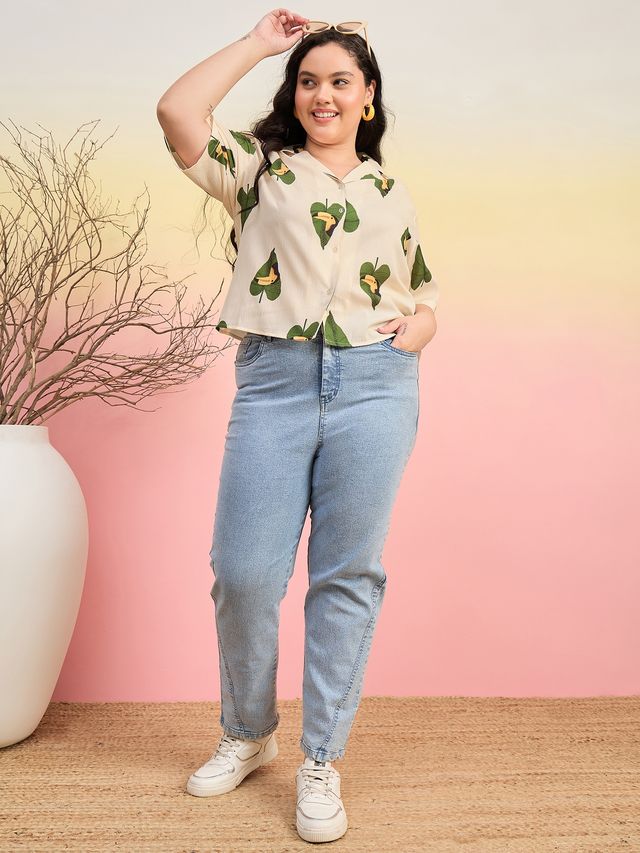 Relaxed Fit Cuban Collar Solid Casual Shirt