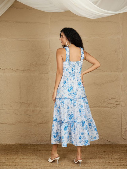 Tiered Fit and Flare Maxi Dress