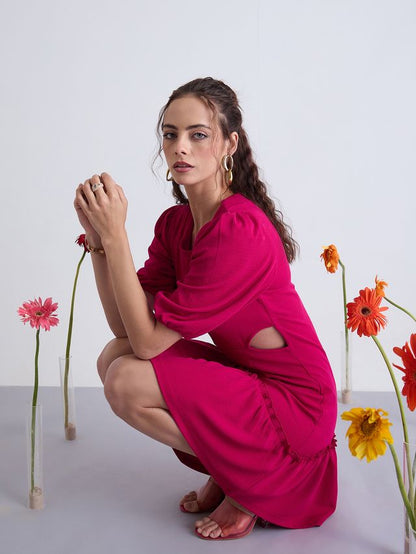 ASYMMETRICAL NECKLINE DRESS