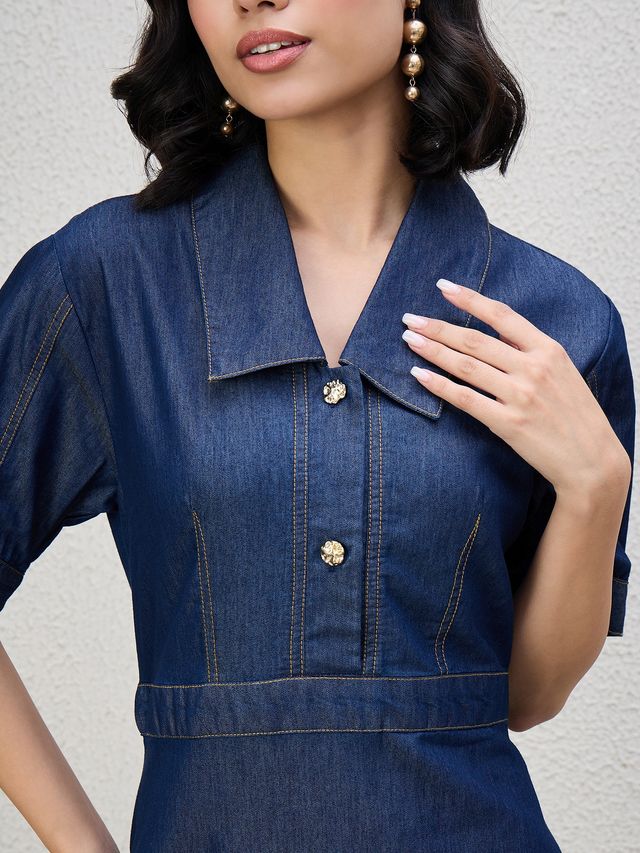 RIYA DENIM MIDI DRESS