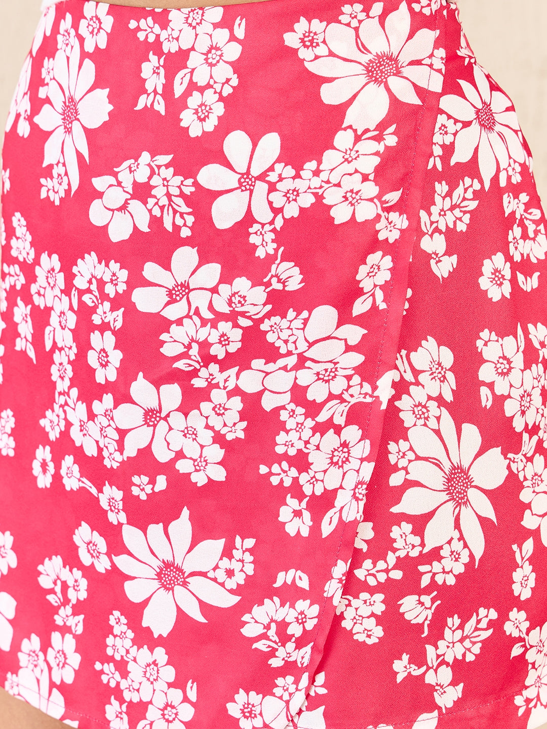 Printed Crepe Wrap Around Shorts