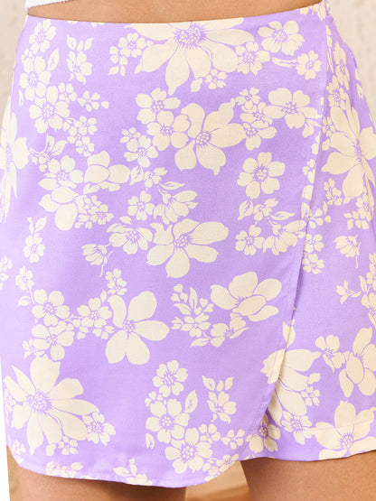 Printed Crepe Wrap Around Shorts