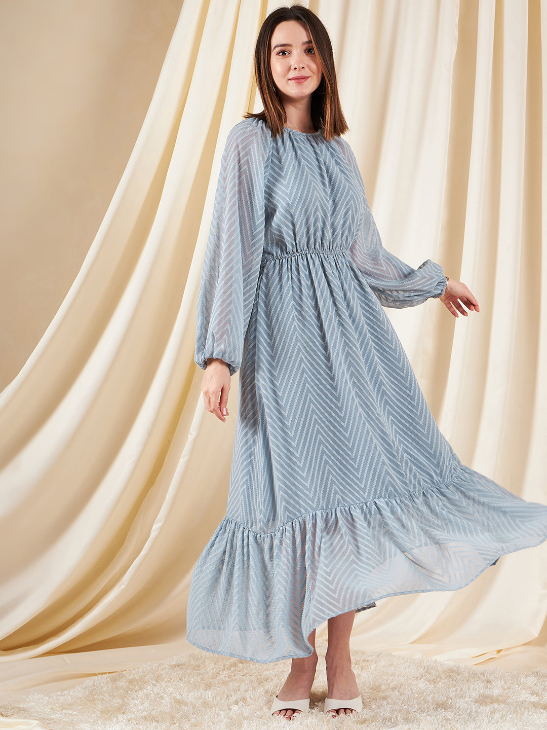 Self Design Tie-Knot Maxi Dress