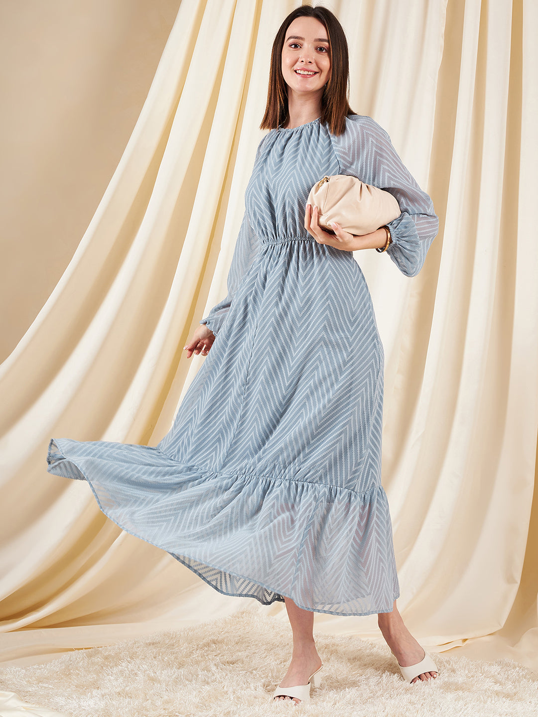 Self Design Tie-Knot Maxi Dress