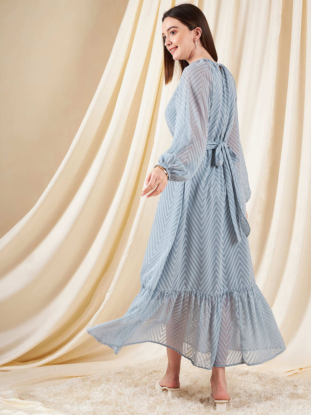 Self Design Tie-Knot Maxi Dress