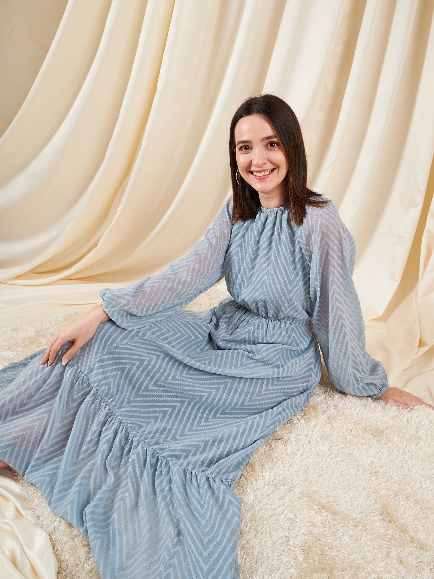 Self Design Tie-Knot Maxi Dress