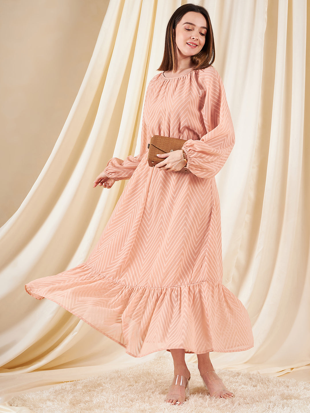 Self Design Tie-Knot Maxi Dress