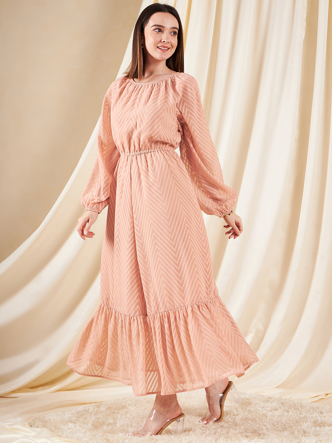 Self Design Tie-Knot Maxi Dress