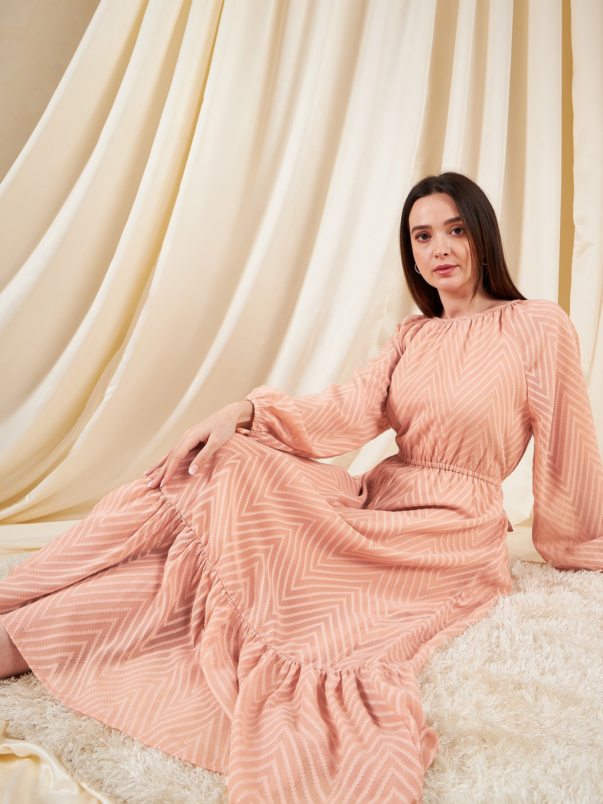 Self Design Tie-Knot Maxi Dress