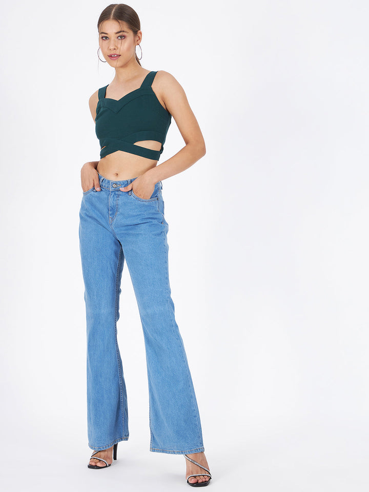 Spandex Front Cut-Out Crop Top