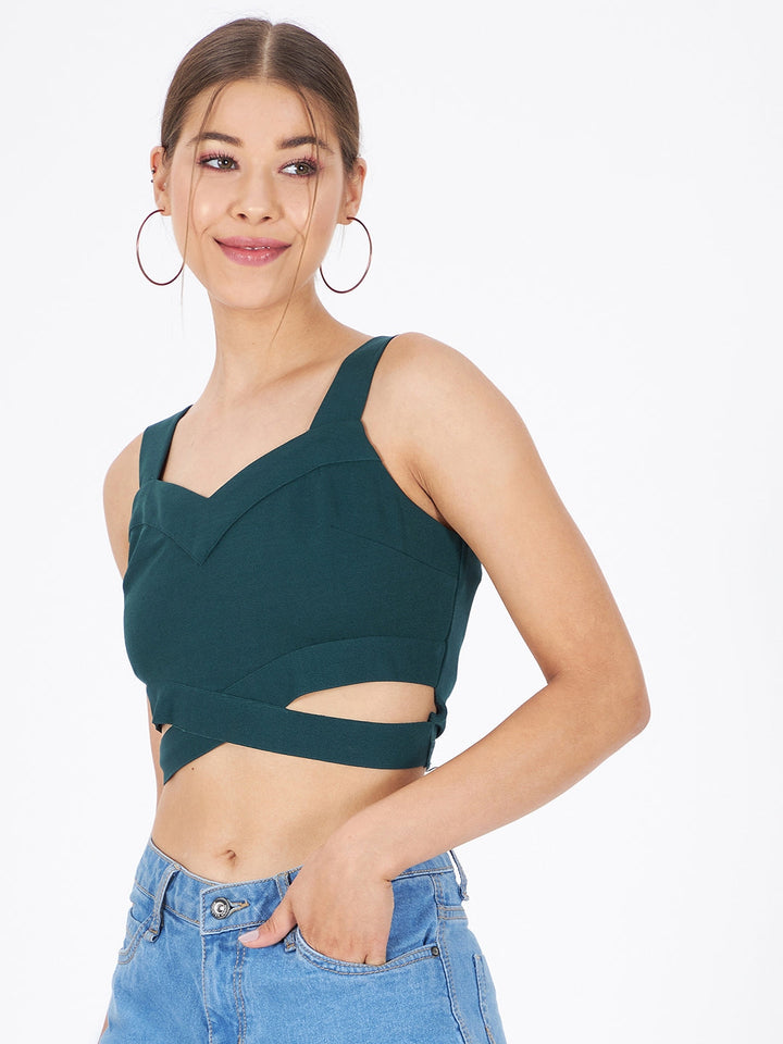 Spandex Front Cut-Out Crop Top