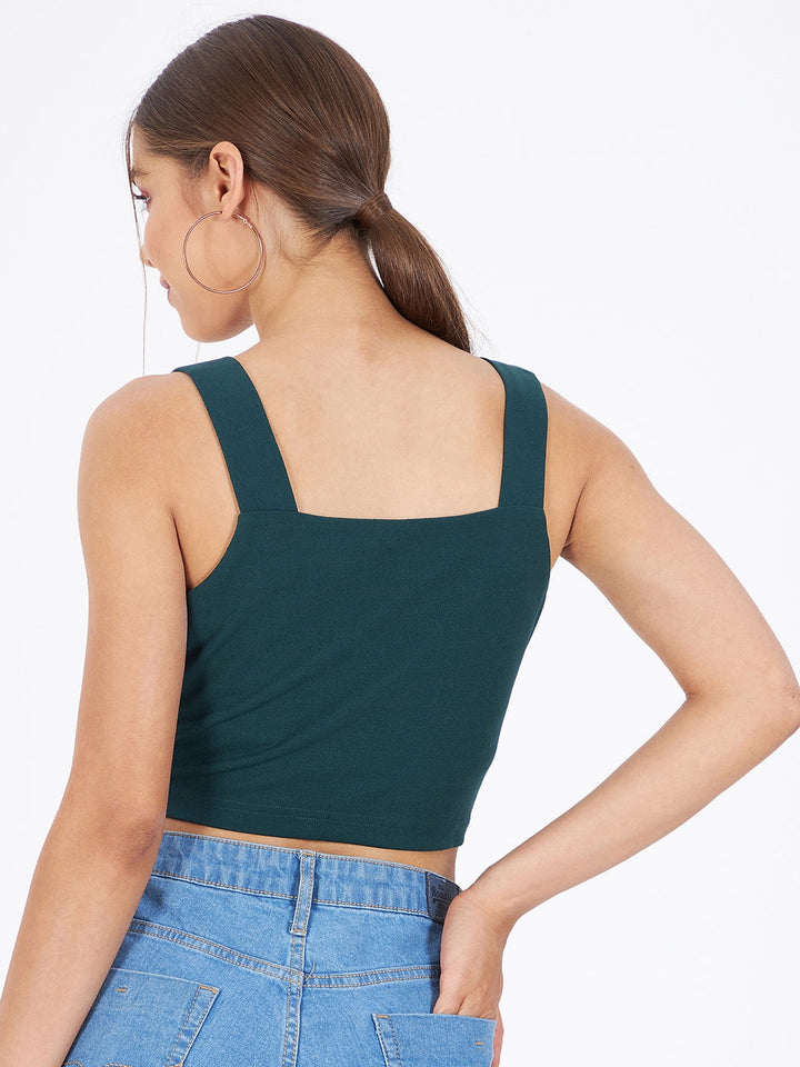 Spandex Front Cut-Out Crop Top