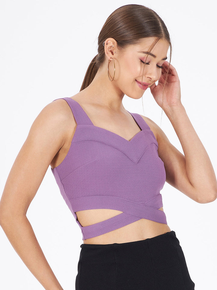 Spandex Front Cut-Out Crop Top