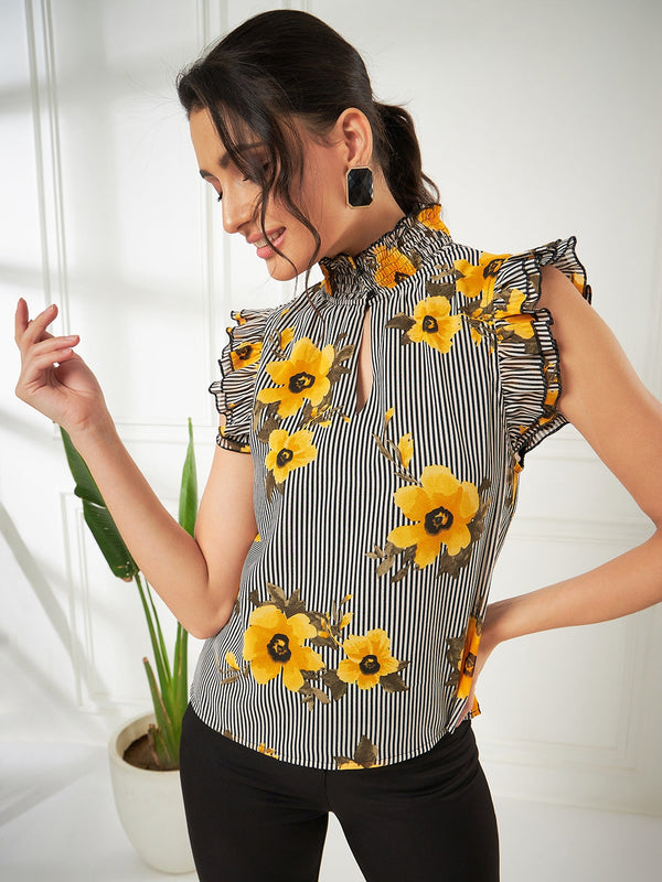 Floral Printed Ruffle Top