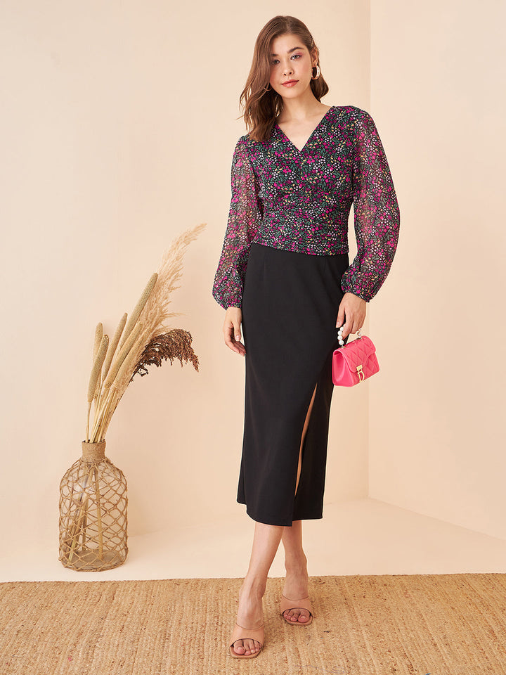 Ruched V-Neck Top