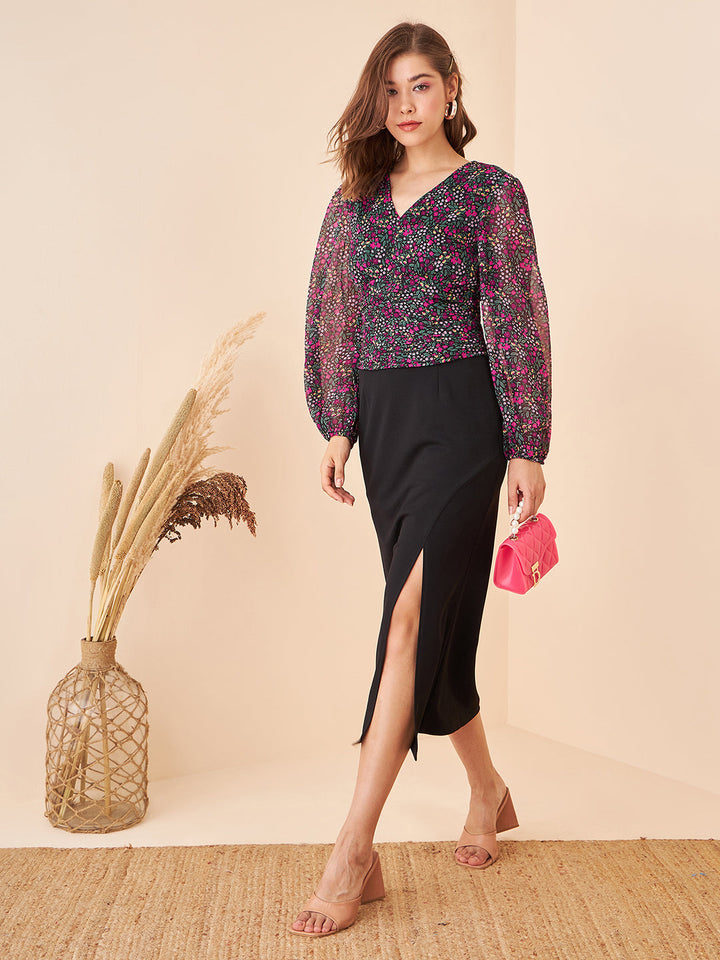 Ruched V-Neck Top