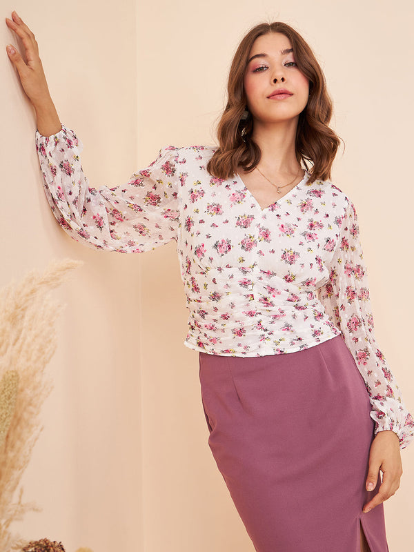 Ruched V-Neck Top
