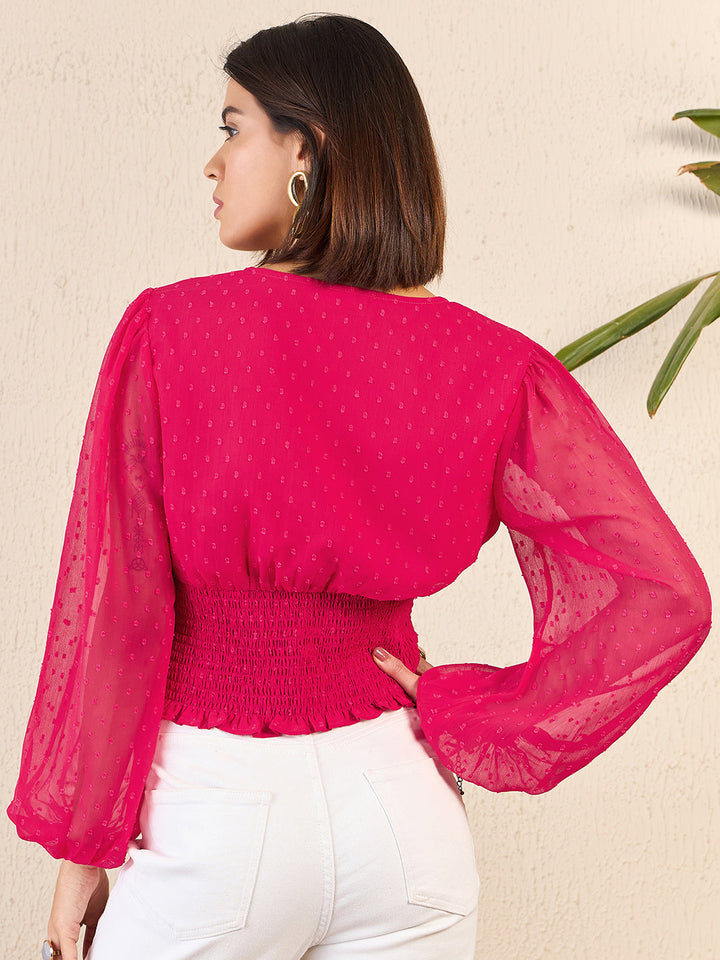 Ruched V-Neck Top