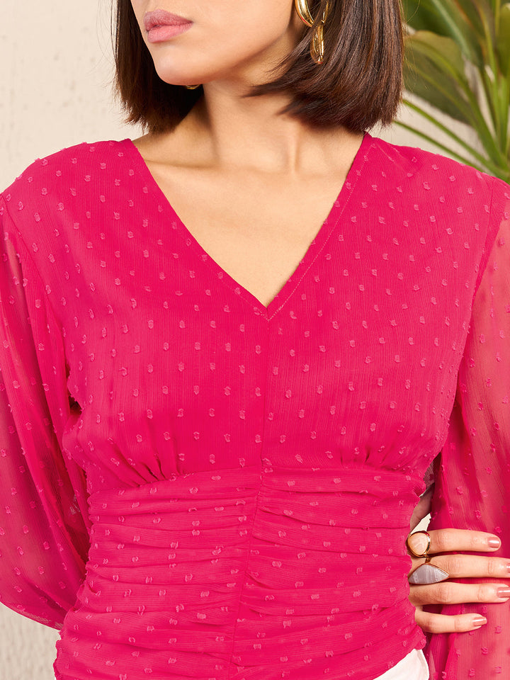 Ruched V-Neck Top