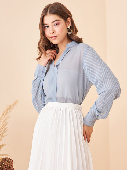 Notched Neckline Solid Top